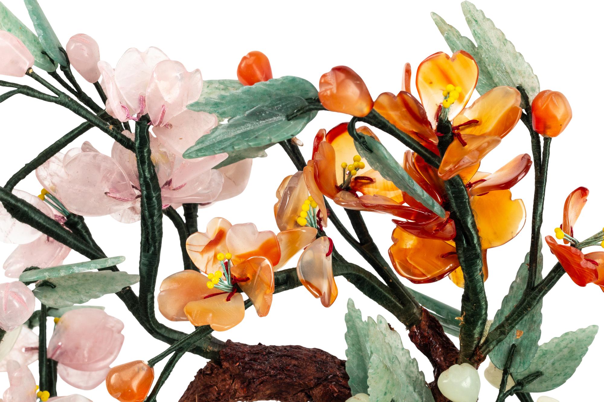 Six Pairs of Chinese Hardstone Models of Flowering Trees