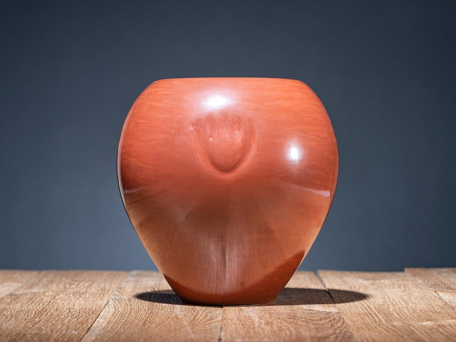 Redware Pottery Jar, with Bear Paws