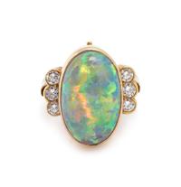 OPAL AND DIAMOND RING/PENDANT