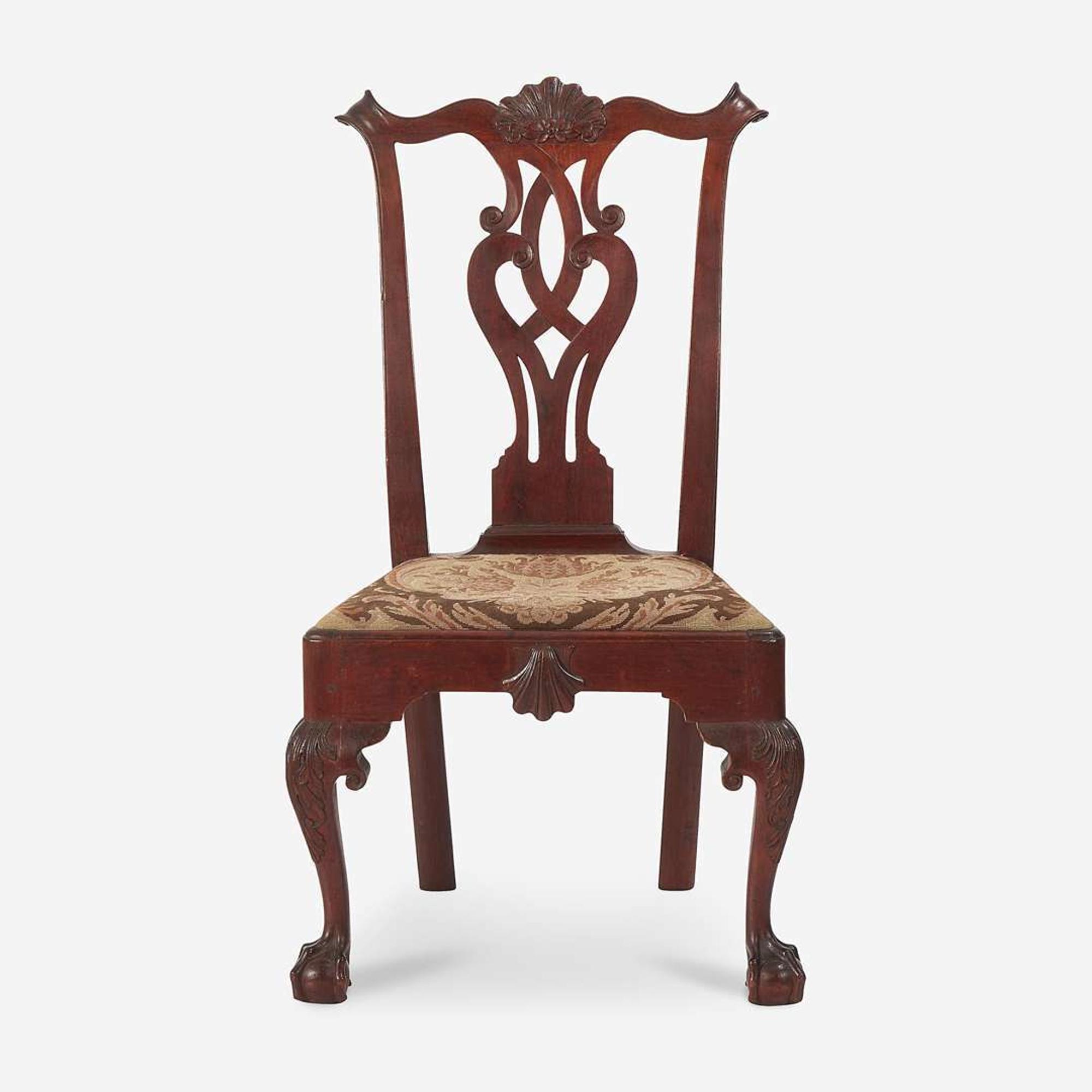 A Chippendale carved mahogany side chair Philadelphia, PA, circa 1770