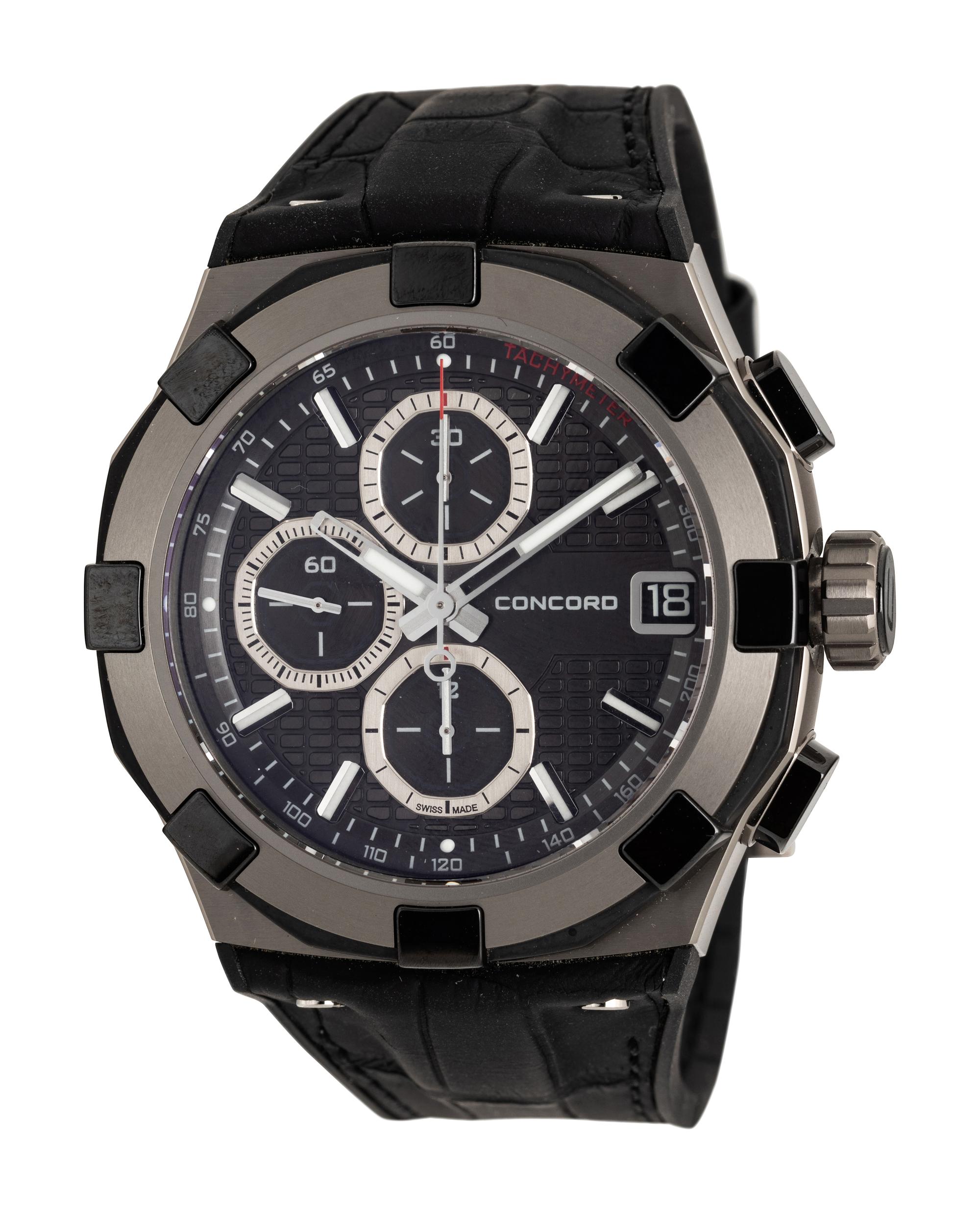 CONCORD, REF. 01.6.40.1081 TITANIUM AND CERAMIC 'C1' CHRONOGRAPH WATCH