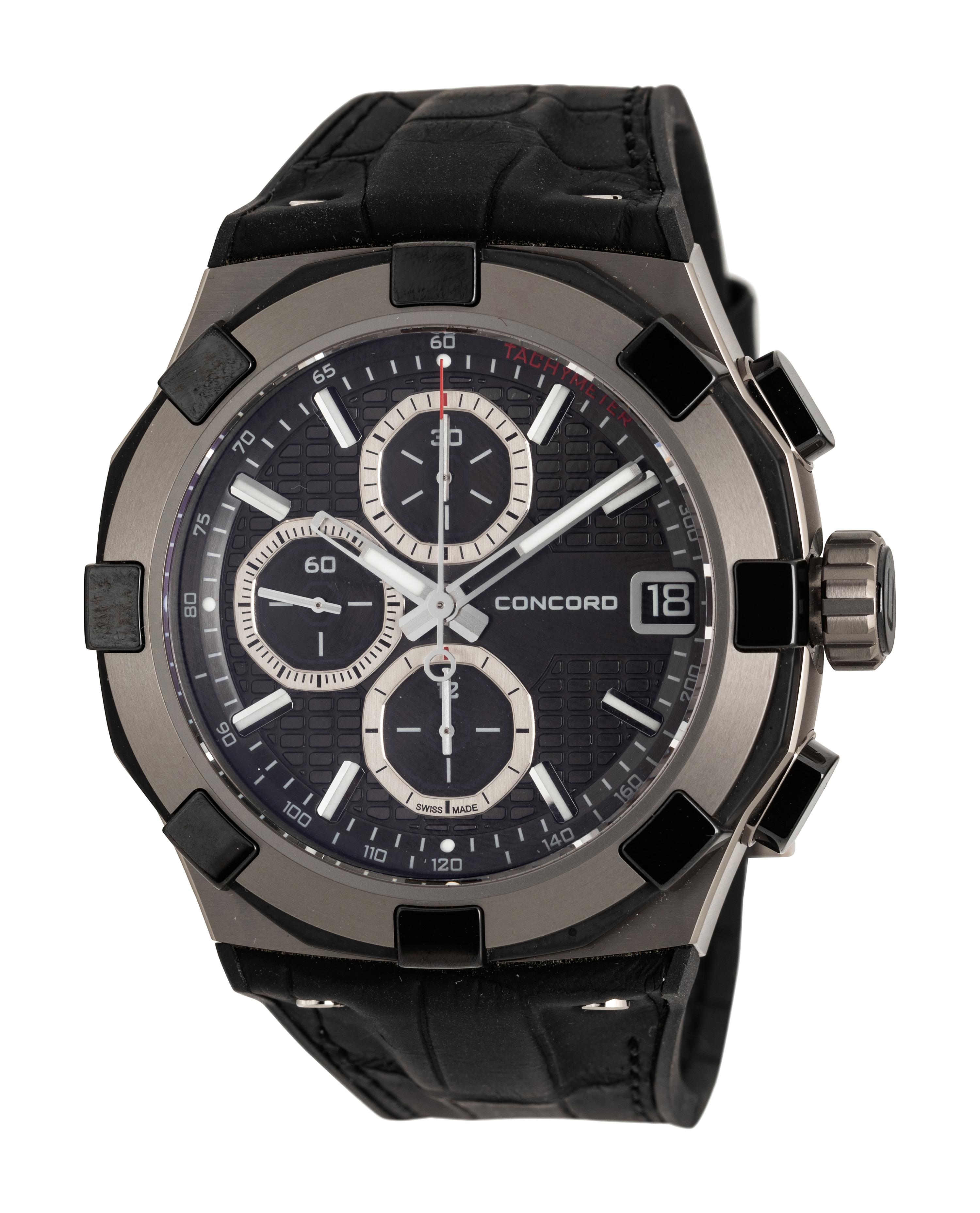 CONCORD, REF. 01.6.40.1081 TITANIUM AND CERAMIC 'C1' CHRONOGRAPH WATCH