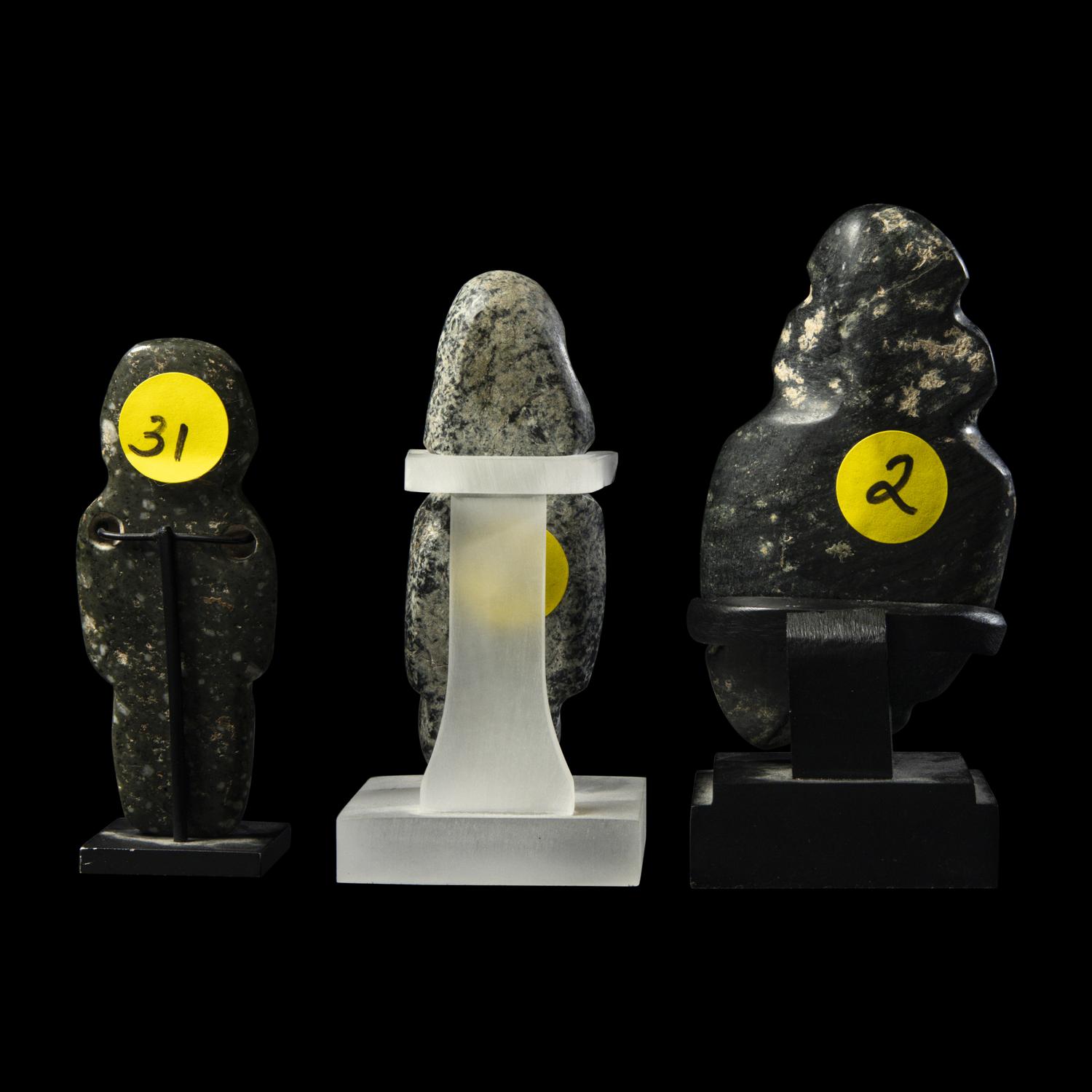 Three Mezcala Greenstone Figures