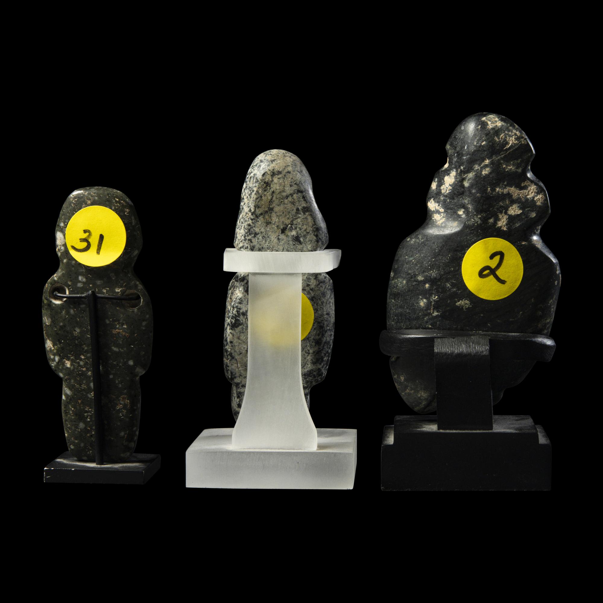 Three Mezcala Greenstone Figures