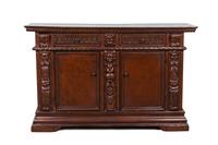 A Jacobean Style Walnut Server Height 44 x width 70 3/4 x depth 20 3/4 inches.