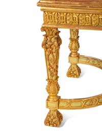An Italian Painted and Parcel Gilt Marble Top Center Table — 19th/20th Century