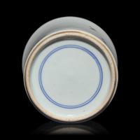 A Small Chinese Famille Verte Brush Pot, Bitong — 五彩花鳥圖小筆筒