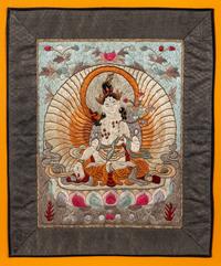 A Chinese Embroidered Silk Thangka