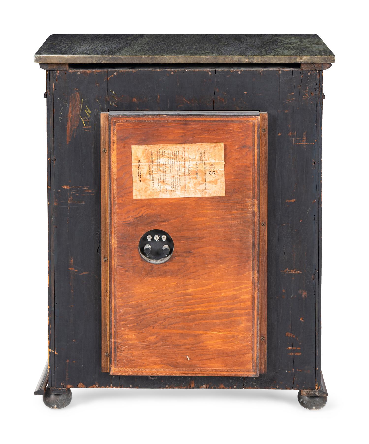 A Pair of Regency Style Indian Rosewood Marble-Top Cabinets