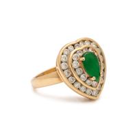 CONVERTIBLE JADE AND DIAMOND RING/PENDANT