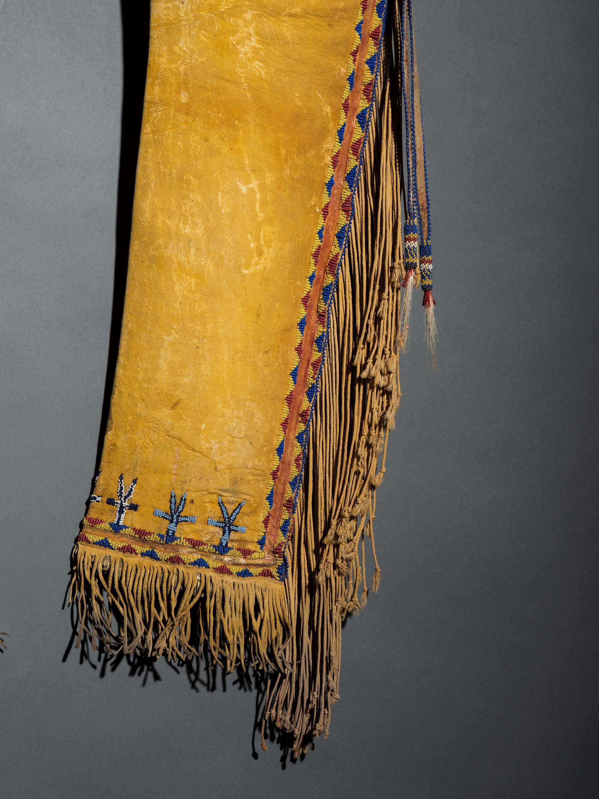 Kiowa Beaded Hide Leggings, with Dragonflies