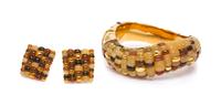 An 18 Karat Yellow Gold and Agate Demi Parure, Angela Cummings, 90.10 dwts.