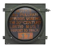 [AFRICAN AMERICANA - OCCUPATIONAL]. Electric railroad sign for Pullman Company employees.