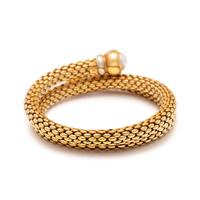 FOPE, YELLOW GOLD AND CULTURED PEARL BRACELET