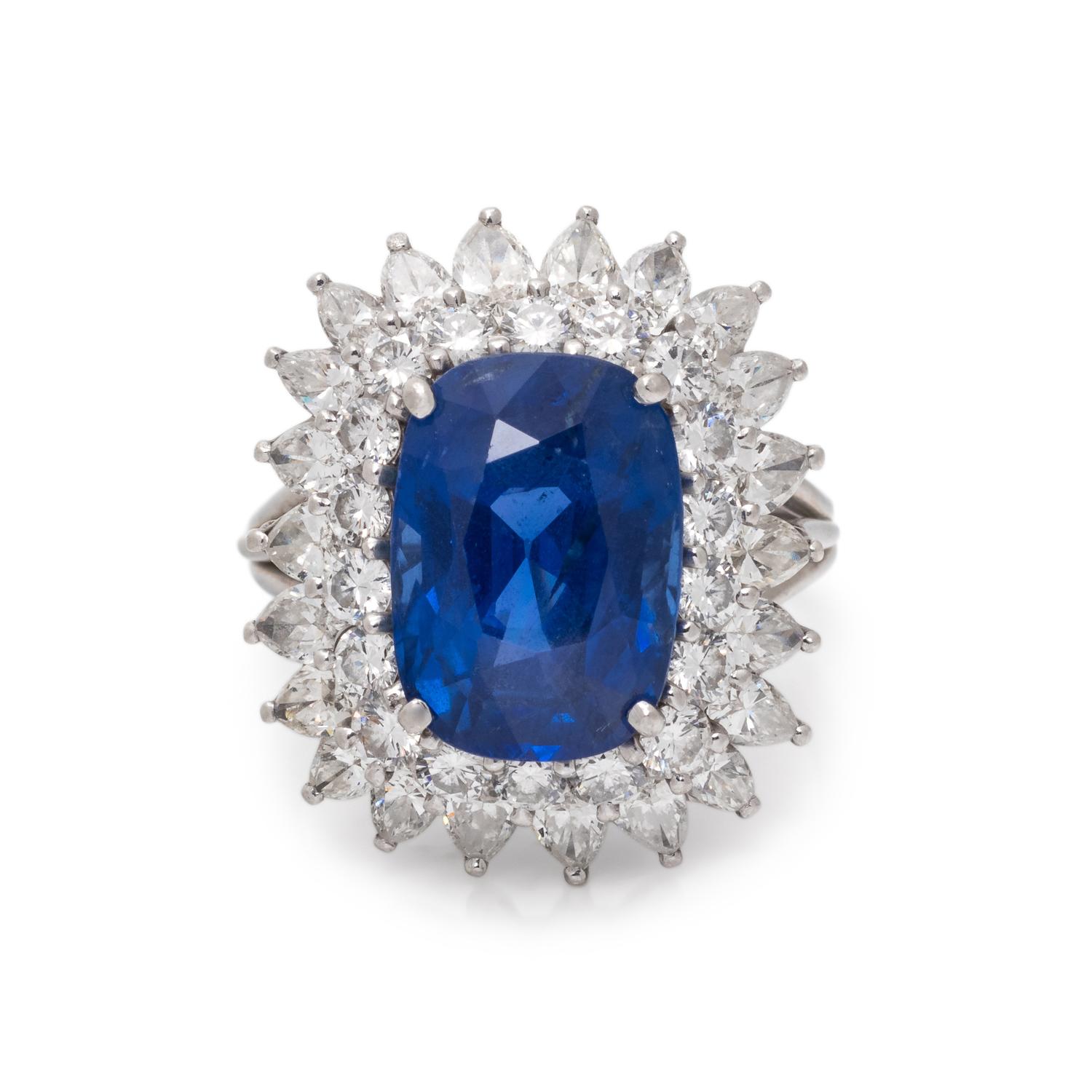 BURMESE SAPPHIRE AND DIAMOND RING