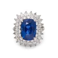 BURMESE SAPPHIRE AND DIAMOND RING