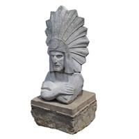 A Monumental Terra Cotta Native American Bust from the Chicago Merchandise Mart 37.5" W x 38" D x 90" H — United States, Circa 1930