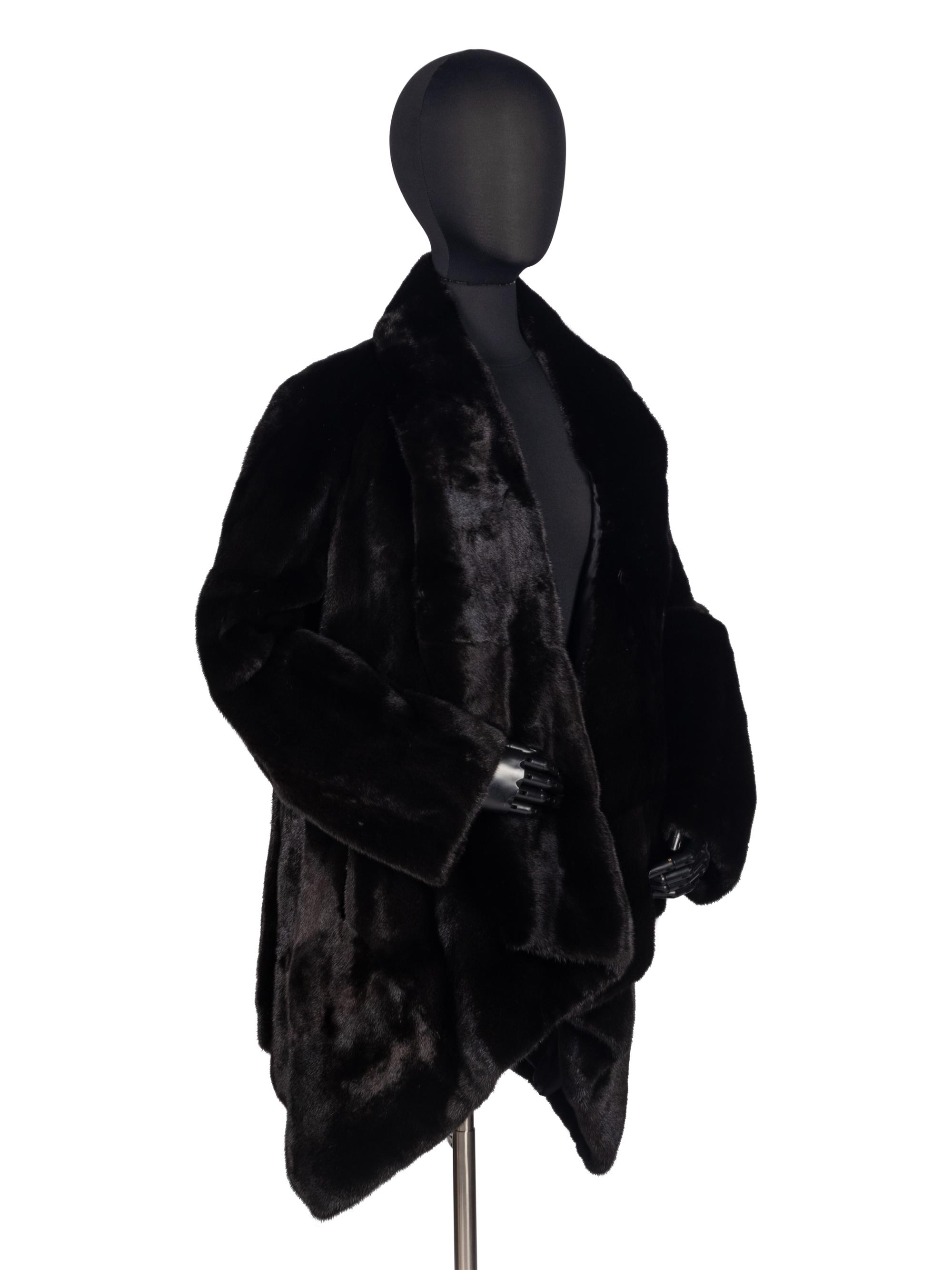 Michael Kors Ranch Mink Draped Coat