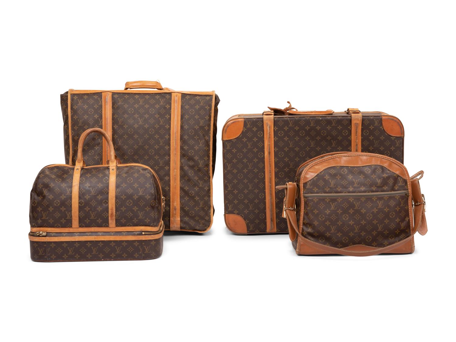 Four Louis Vuitton Luggage Pieces, 1970-80s