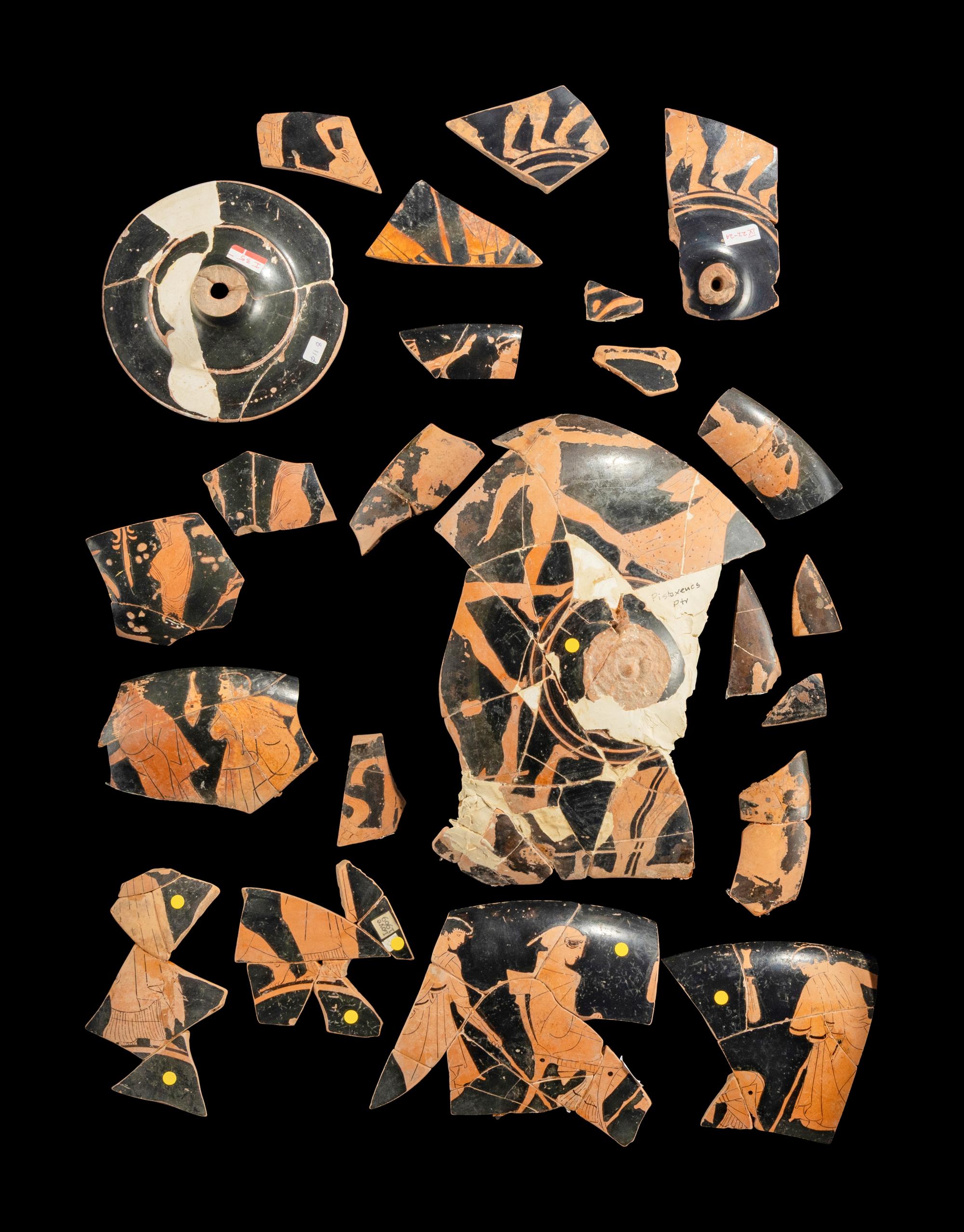23 Attic Red-Figured Vase Fragments