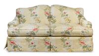 A Pair of Custom Upholstered Two-Seat Sofas Height 35 x width 65 x depth 29 inches.