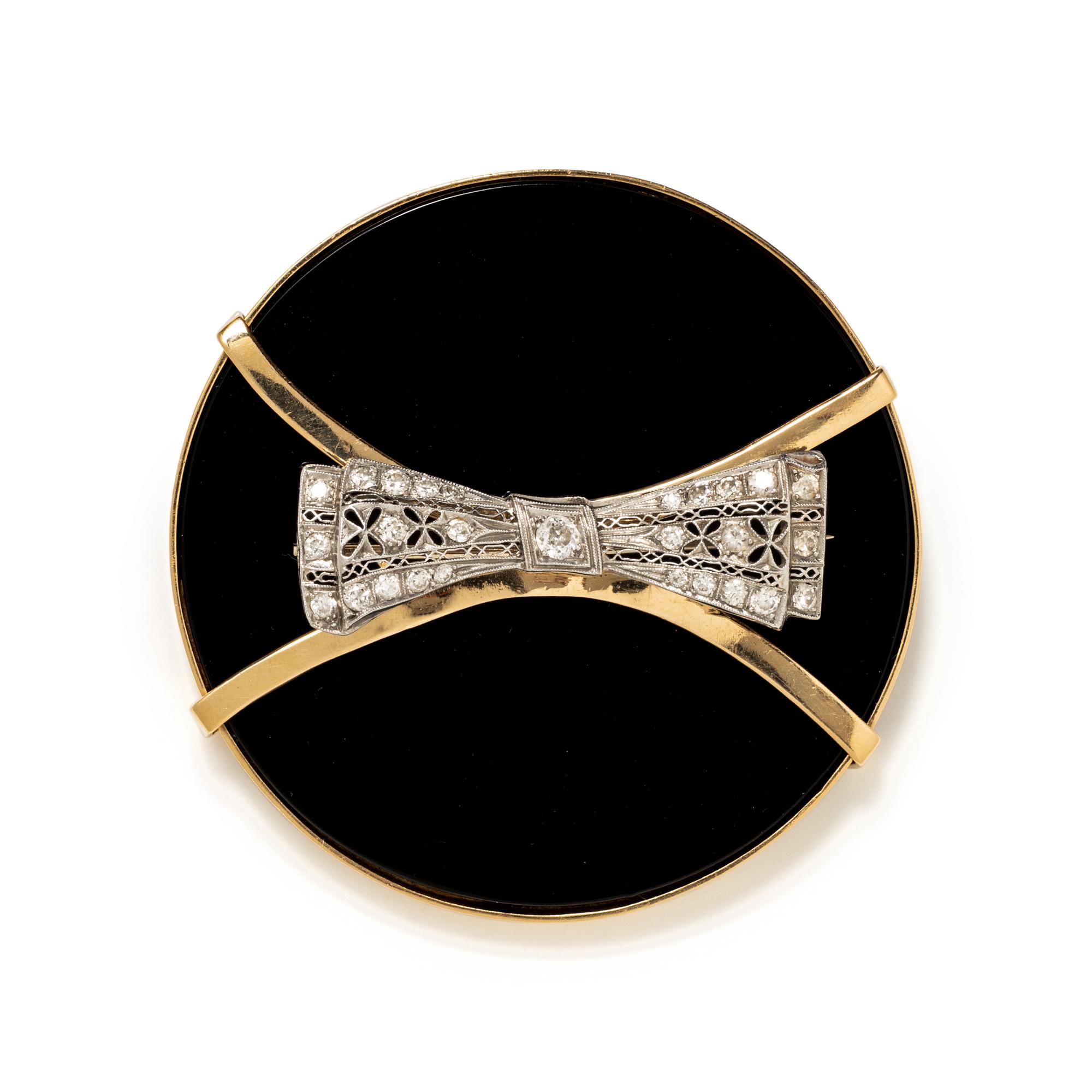 YELLOW GOLD, PLATINUM, DIAMOND AND HARDSTONE CONVERTIBLE BROOCH