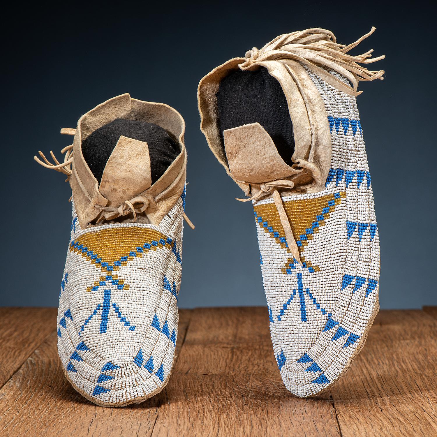 Sioux Beaded Hide Moccasins