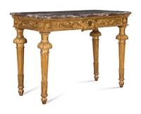 A North Italian Neclassical Carved Giltwood Console Table