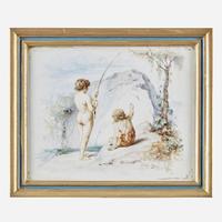 Joseph Coomans (Belgian, 1816–1889) Fishing Boys