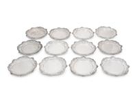 A Set of Twelve American Silver Bread Plates