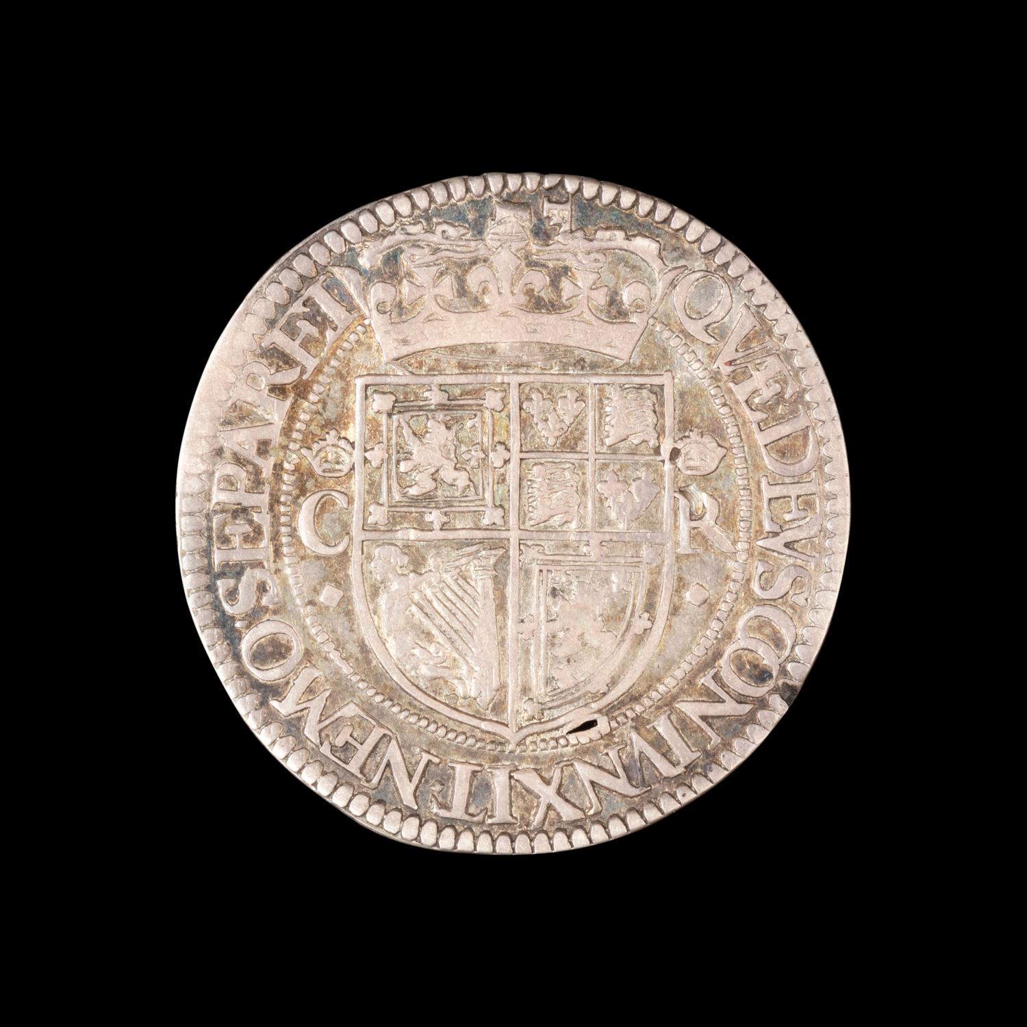 [GREAT BRITAIN] SCOTLAND. Charles I 12 Shilling ND (1637-1642); F stamped above crown on reverse.