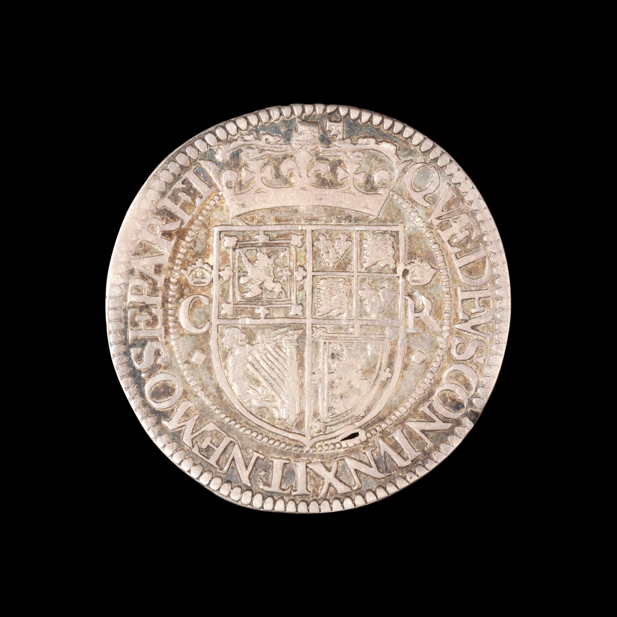 [GREAT BRITAIN] SCOTLAND. Charles I 12 Shilling ND (1637-1642); F stamped above crown on reverse.