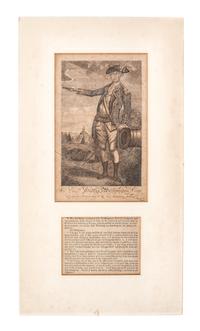 (WASHINGTON, GEORGE) Early engraved portrait clipped from a newspaper.