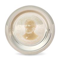 A Group of Twelve Franklin Mint 24K Gold Inlaid Sterling Presidential Plates, Circa 1976