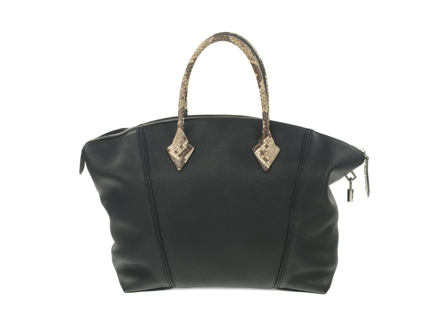Louis Vuitton Lockit MM Bag with Python Trim