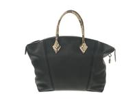 Louis Vuitton Lockit MM Bag with Python Trim