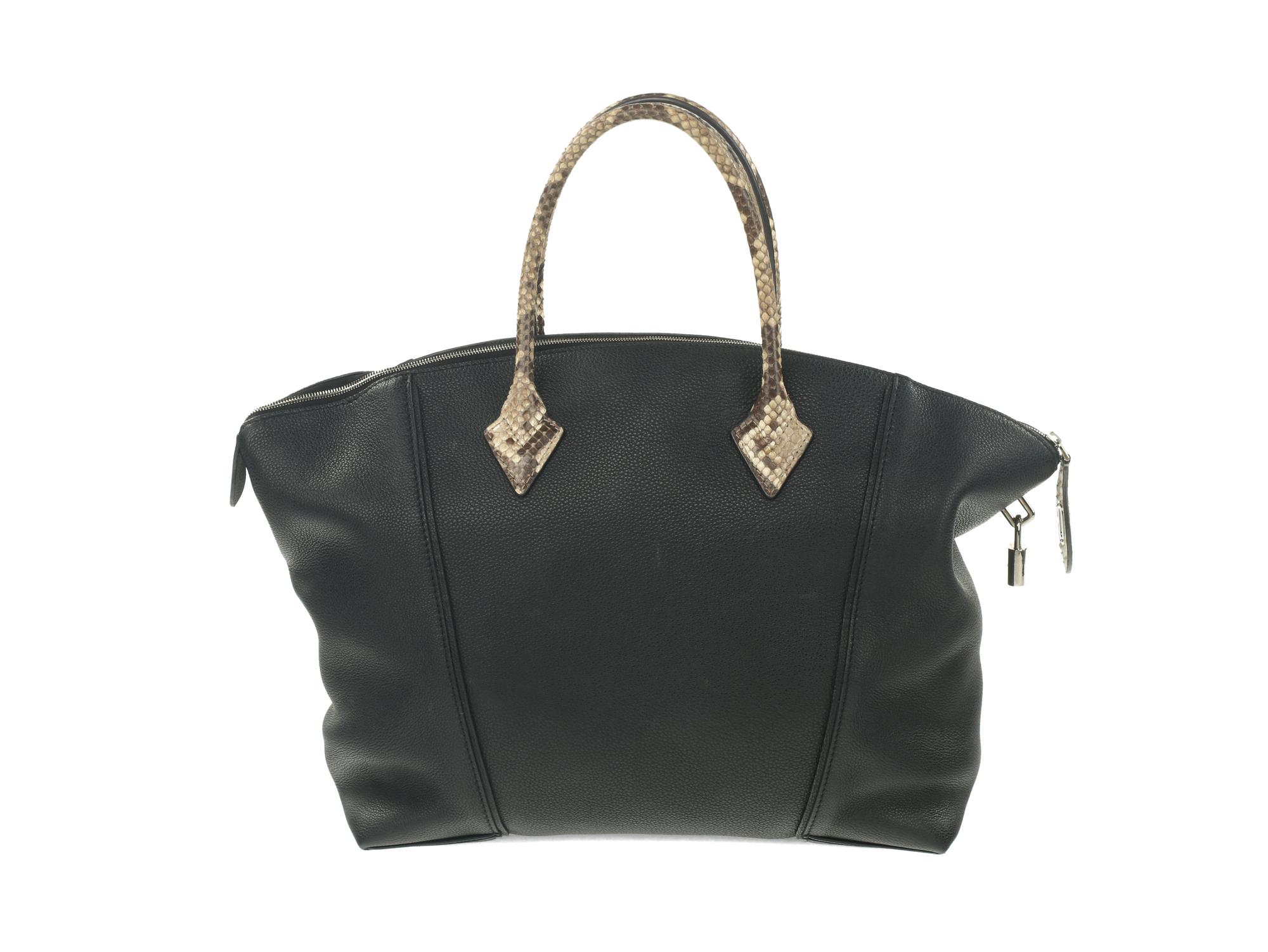 Louis Vuitton Lockit MM Bag with Python Trim