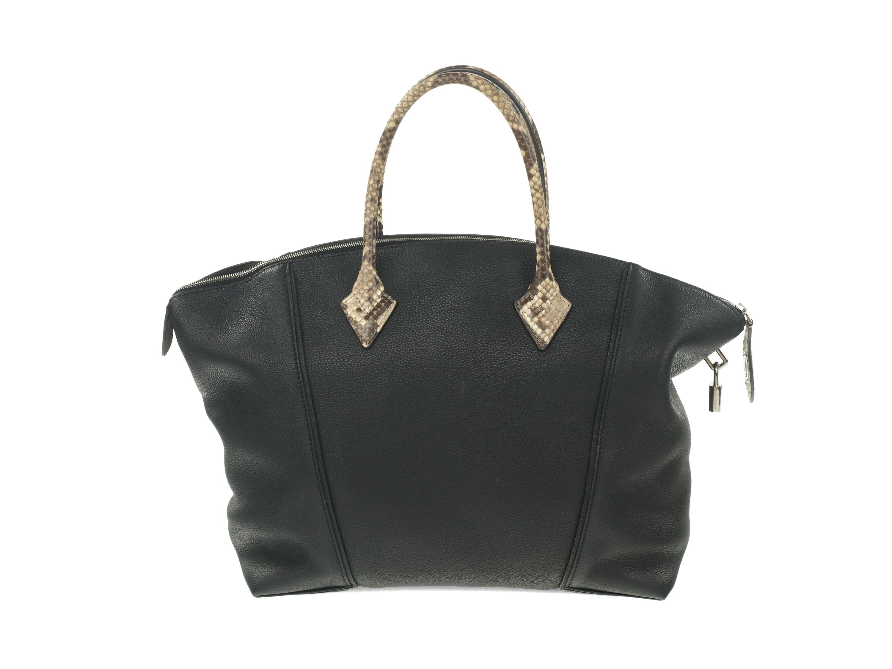Louis Vuitton Lockit MM Bag with Python Trim