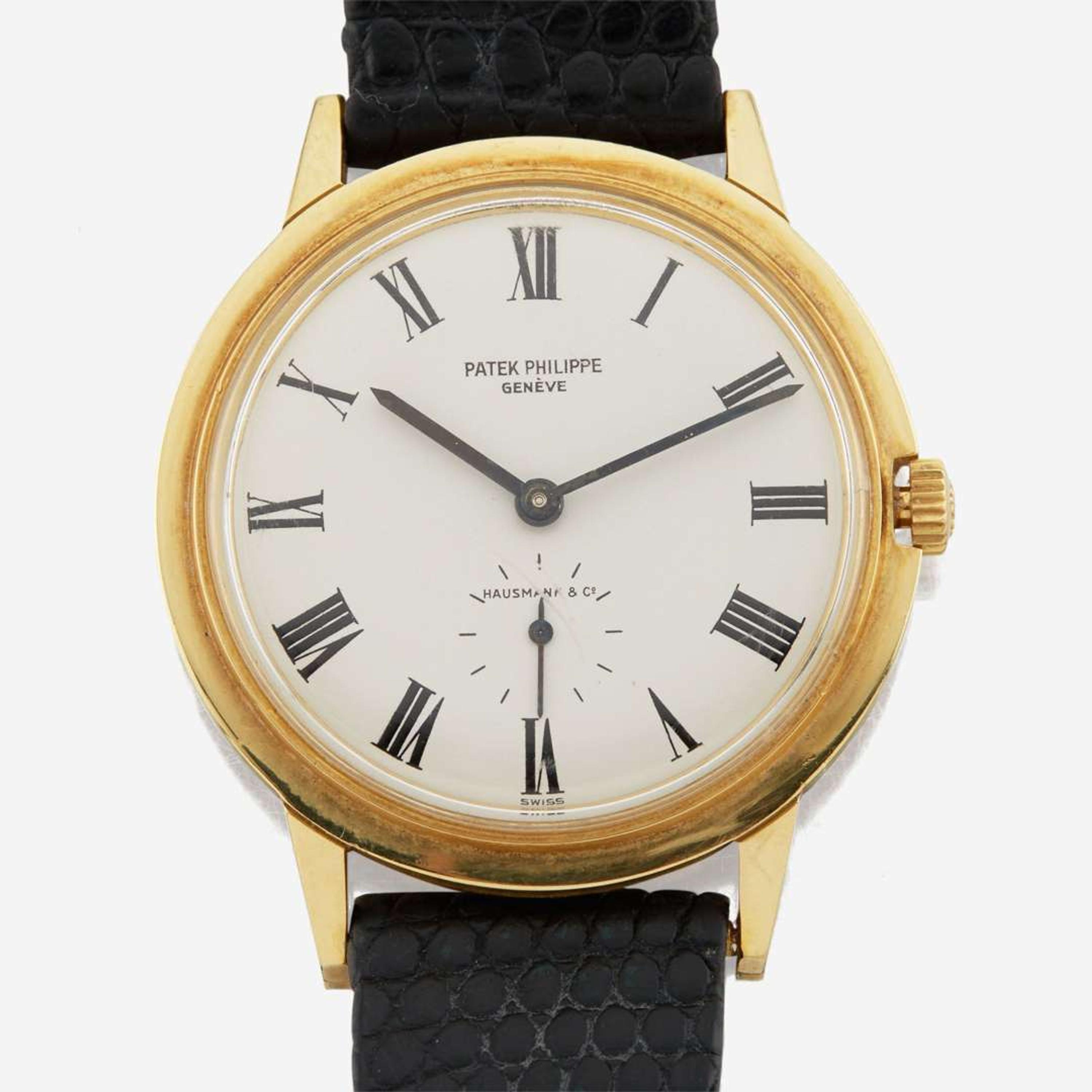 A gentlemen's self-winding gold dress watch, Patek Philippe Hausmann & Co, Ref. 3542