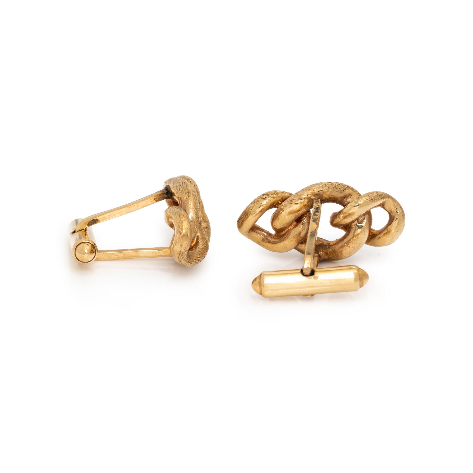 YELLOW GOLD KNOT CUFFLINKS