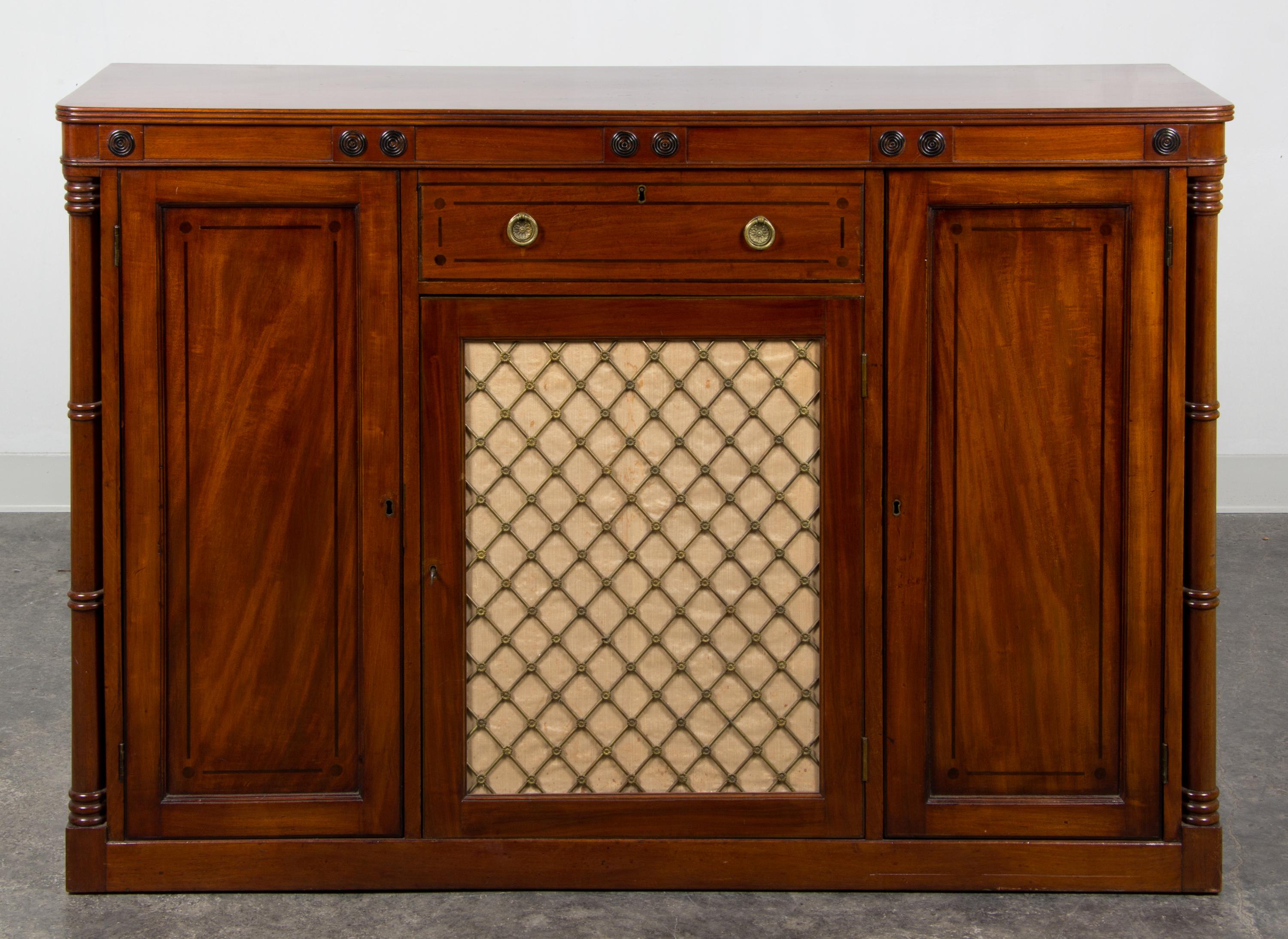 A Regency Style Mahogany Chiffonier Height 37 1/2 x width 55 x depth 15 1/2 inches. — 19TH/20TH CENTURY