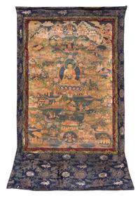 A Large Thangka 45 1/2 x 31 1/2 inches