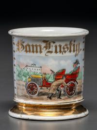 A Chauffer's Porcelain Occupational Shaving Mug Belonging to Samuel Lustig