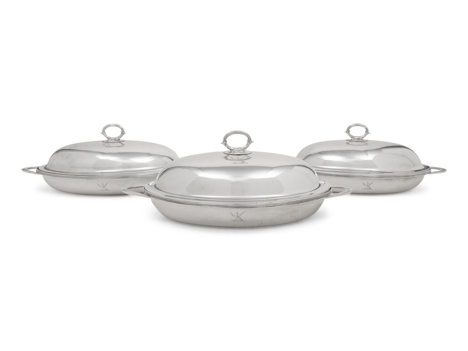 A Set of Three George III Silver Covered Vegetable Servers