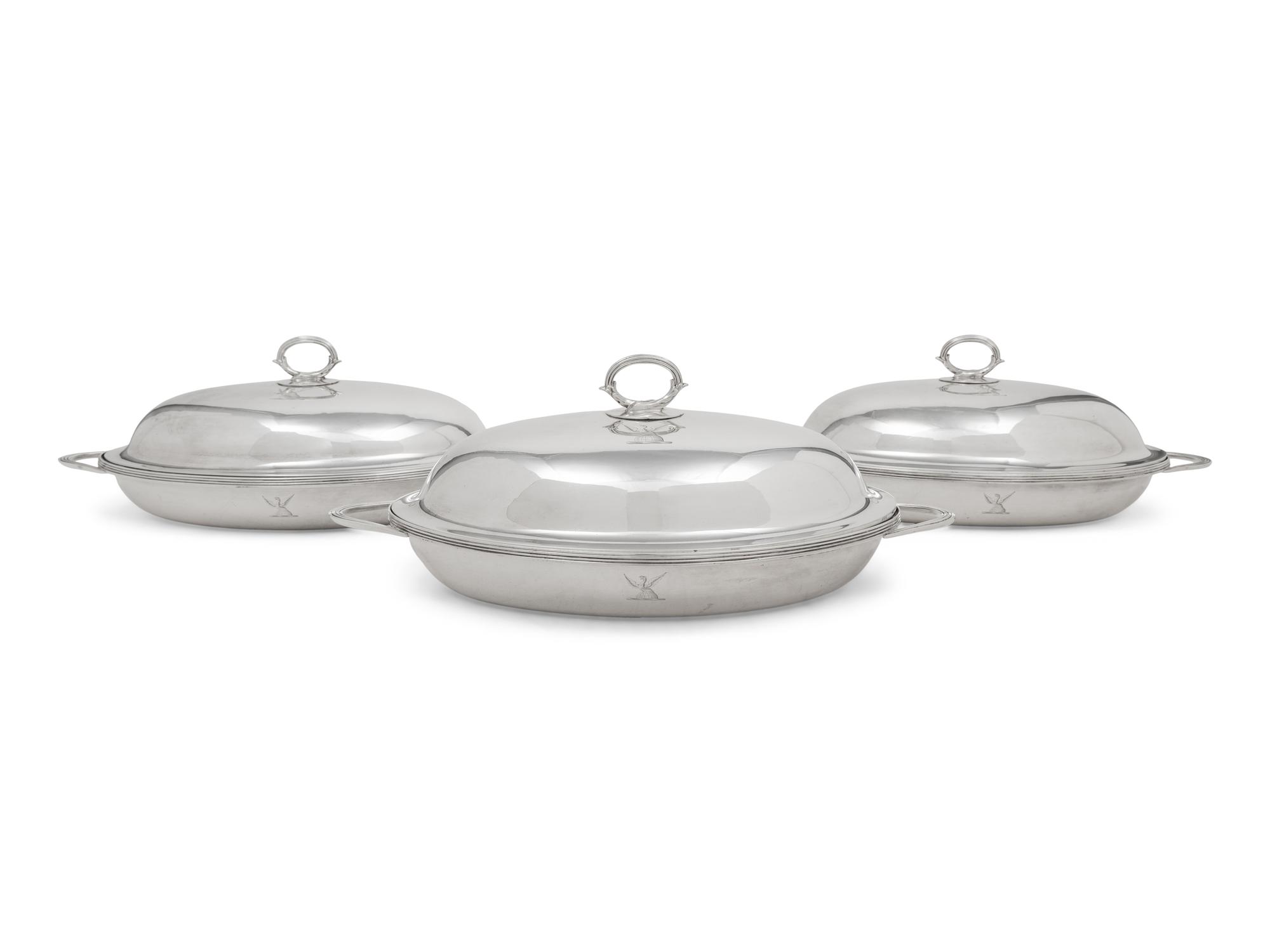 A Set of Three George III Silver Covered Vegetable Servers