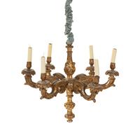 An Italian Giltwood Six-Light Chandelier