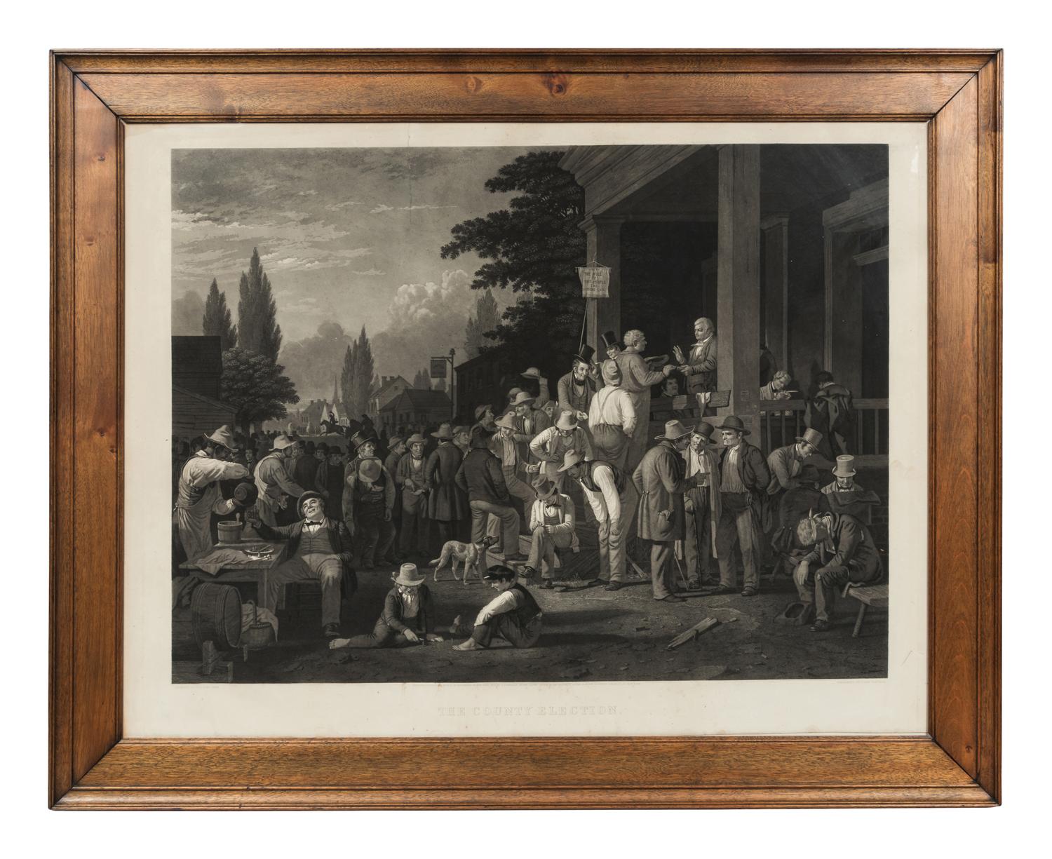 BINGHAM, George Caleb (1811-1879), after. -- John Sartain, engraver. County Election. New York, 1854.