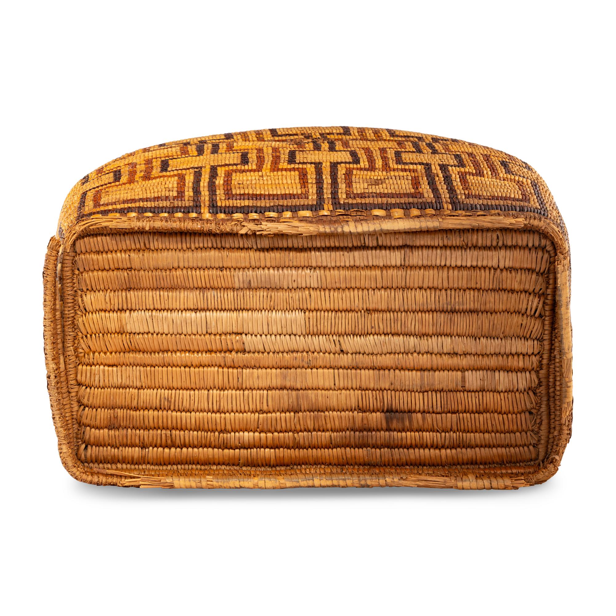Thompson River Polychrome Imbricated Storage Basket