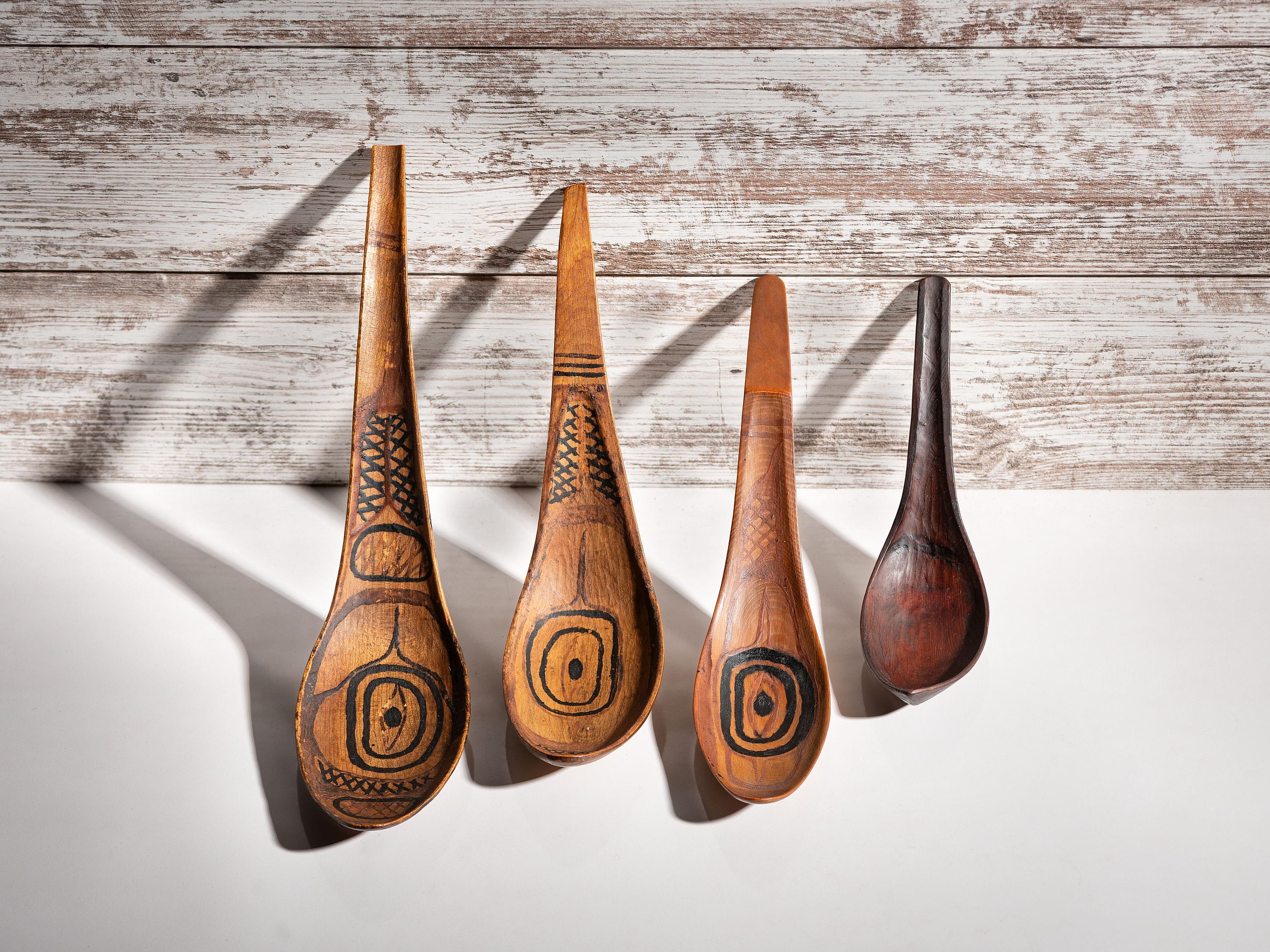 Northwest Coast Painted Wood Spoons
