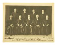 [US SUPREME COURT]. A group of autographs of US Supreme Court Justices, incl. photograph signed by all nine justices in 1935.